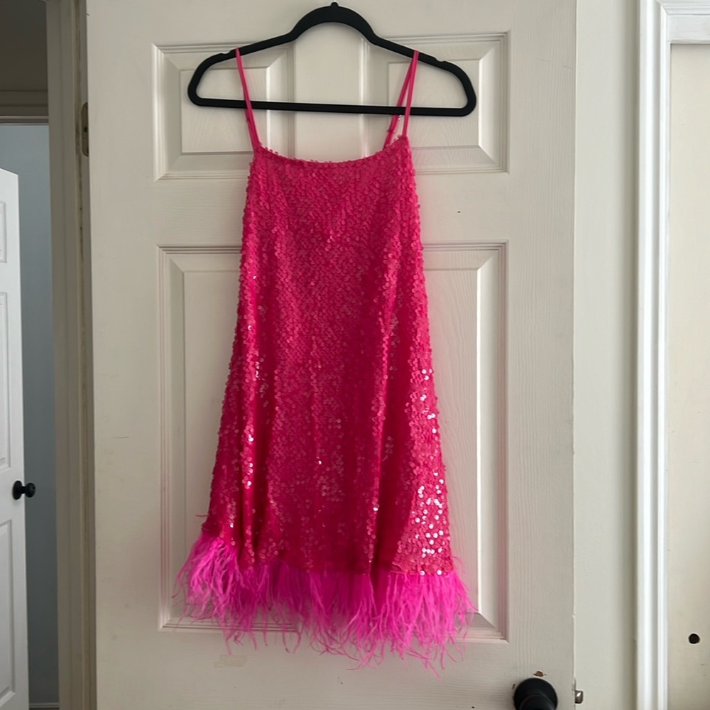 Dixie Barbie sparkle hot pink dress